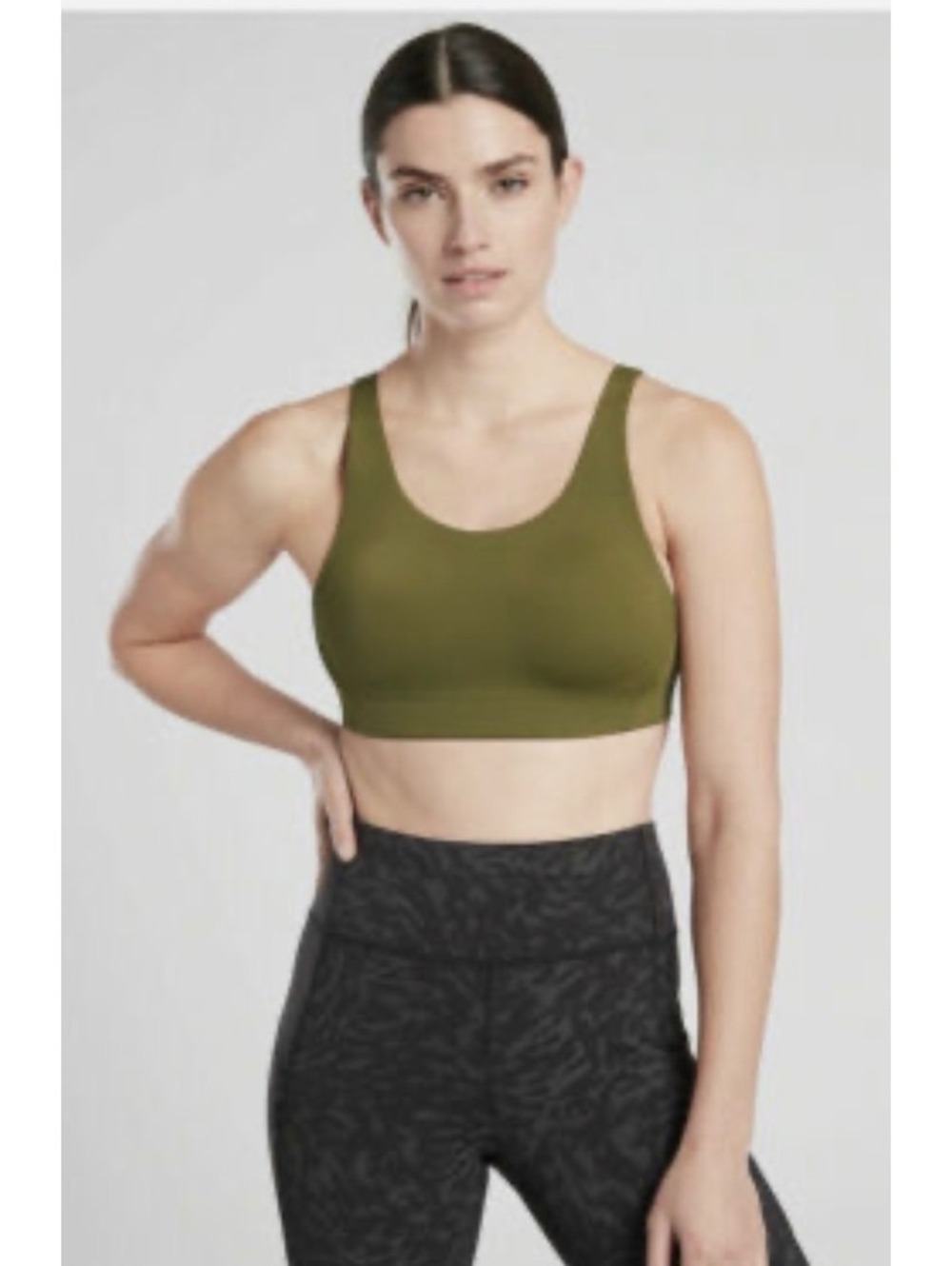 NWOT ATHLETA Advance Bra Sz 36 DD Olive Green Adjustable Straps